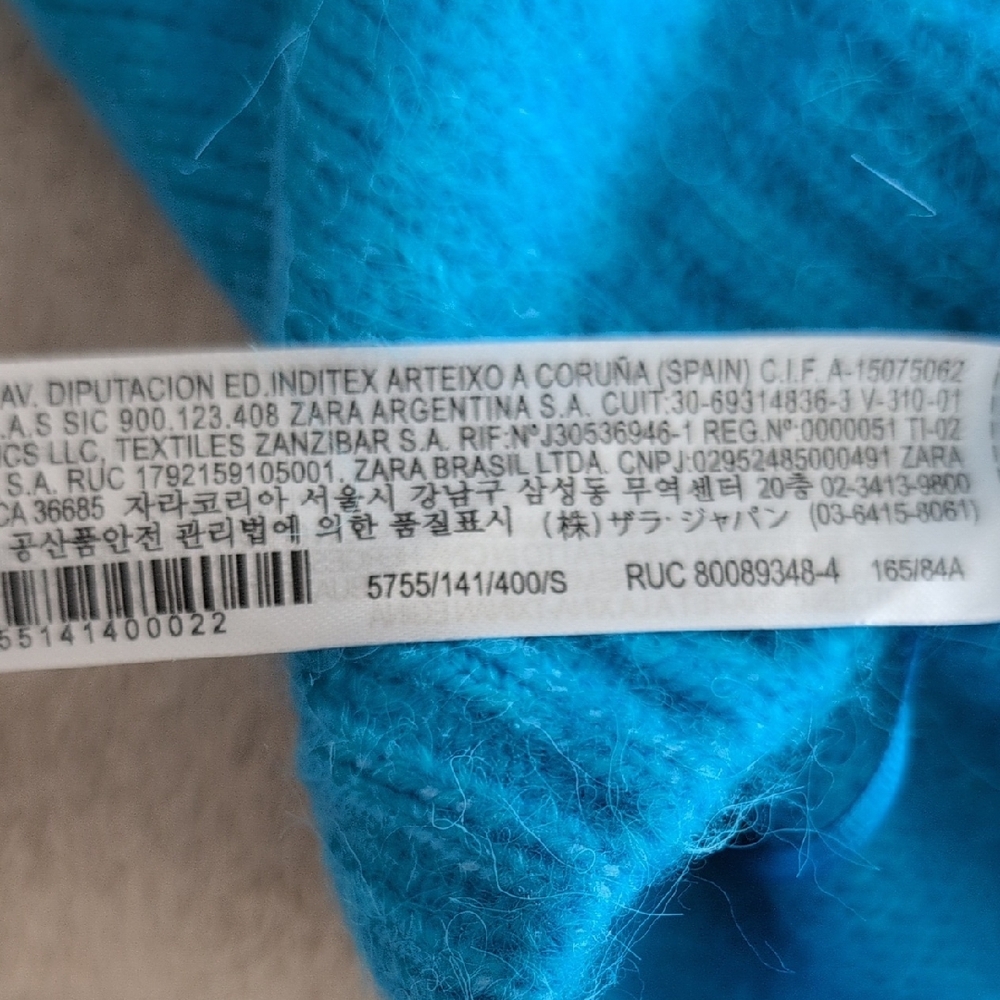 Zara Vibrant Blue Knit Top, Size S - Picture 4 of 7